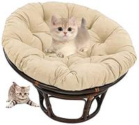 Coussin Pour Fauteuil Papasan 110x110cm/140x140cm,Doux Épais Coussin Pour Fauteuil De Jardin Exterieur Rond,Chaise Pivotante En Rotin ExtéRieur Coussin De Chaise,Pour Maison ExtéRieur, Balcon ( Color