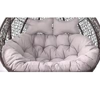 Coussin pour fauteuil suspendu en forme d'œuf double avec 2 appuie-tête, coussin de remplacement pour hamac à bascule en rotin de jardin, imperméable, 2 places, pour fauteuil en panier suspendu