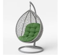Coussin pour fauteuil suspendu extérieur - HOMESCAPES - Coussin de rechange pour fauteuil œuf - Intérieur et extérieur - Vert foncé
