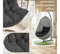 Coussin pour fauteuil suspendu, vert, imperméable, lavable, rembourrage épais, idéal pour jardin ou balcon