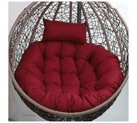 Coussin pour Fauteuil œuf avec Appui-tête, Coussins de Rechange pour Fauteuil Suspendu en Forme de Panier capitonné, pour l'intérieur et l'extérieur, Jardin ou Bureau (Bordeaux, 110 x 110 cm