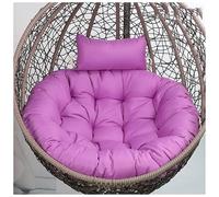 Coussin pour Fauteuil œuf avec Appui-tête, Coussins de Rechange pour Fauteuil Suspendu en Forme de Panier capitonné, pour l'intérieur et l'extérieur, Jardin ou Bureau (Violet, 90 x 90 cm)