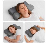 Vidaxl Oreiller Avec Oreiller Gris 59 X 38 X 14 Cm Polyester