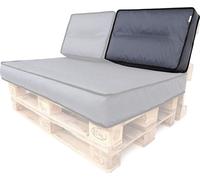 Coussin pour palette Dossier 60x40 cm amovible Housse étanche Coussin pour palette Coussin de jardin Coussin pour palette Outdoor Graphite