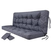 Coussin pour palette, extérieur, balancelle, banc de jardin, avec dossier. Imperméable et de qualité supérieure - XL, largeur d'assise : 180 cm