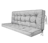 Coussin pour palette, extérieur, balancelle, banc de jardin, avec dossier. Imperméable et de qualité supérieure - M, largeur d'assise : 120 cm