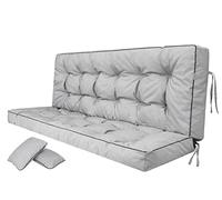 Coussin pour palette, extérieur, balancelle, banc de jardin, avec dossier. Imperméable et de qualité supérieure - L, largeur d'assise : 150 cm