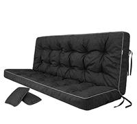 Coussin pour palette, extérieur, balancelle, banc de jardin, avec dossier. Imperméable et de qualité supérieure - L, largeur d'assise : 150 cm