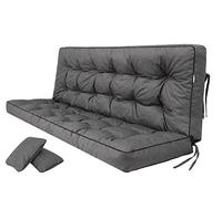 Coussin pour palette, extérieur, balancelle, banc de jardin, avec dossier. Imperméable et de qualité supérieure - XL, largeur d'assise : 180 cm