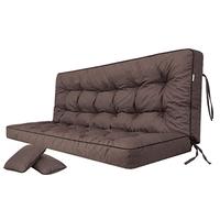 Coussin pour palette, extérieur, balancelle, banc de jardin, avec dossier. Imperméable et de qualité supérieure - M, largeur d'assise : 180 cm
