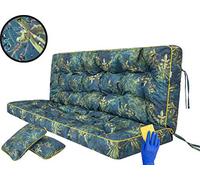 Coussin pour palette, extérieur, balancelle, banc de jardin, avec dossier. Imperméable et de qualité supérieure - M, largeur d'assise : 120 cm