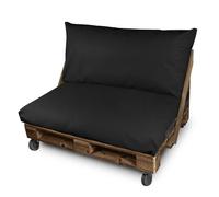 Coussin Pour Palette Similicuir Extérieur Noir Dossier D'angle 65x45x25 Noir Noir