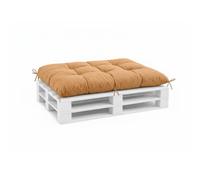 Coussin pour palettes VBChome pour palettes Euro, mobilier, support de palette, jardin, balcon, 12 couleurs, rembourrage en flocons de mousse, marron clair, coussin d'assise 120 x 80 cm