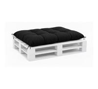 Coussin pour palettes VBChome pour palettes Euro, mobilier, support de palette, jardin, balcon, 12 couleurs, rembourrage en flocons de mousse, noir, coussin d'assise 120 x 80 cm