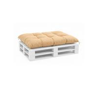 Coussin pour palettes VBChome pour palettes Euro, mobilier, support de palette, jardin, balcon, 12 couleurs, rembourrage en flocons de mousse, coussin d'assise beige, 120 x 80 cm