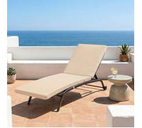 Coussin pour transat déhoussable 185x55x4cm beige