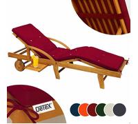 Coussin pour transat rouge chaise longue de jardin 195 cm Hydrofuge Coussin bain de soleil intérieur extérieur