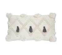 Atmosphera Coussin déco à pompons Row 30x50 cm Gris ardoise