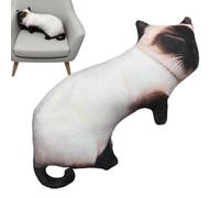 Coussin réaliste pour chat - Coussin décoratif en peluche douce - 60 cm | 60 cm, forme de chat réaliste, texture en peluche douce, rembourrage confortable, accent animal décoratif