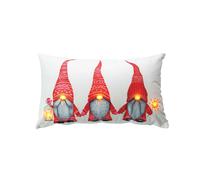 Coussin rectangle lumineux en velours imprimé lutin - 30 x 50 cm
