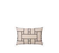Coussin rectangulaire décalé Lattice , Blanc cassé/ Noir