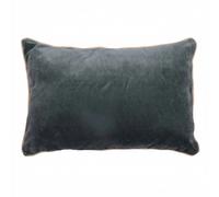 Coussin rectangulaire déhoussable 40x60 cm Velours de Coton Bianca Ardoise