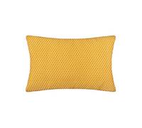 Atmosphera - Coussin rectangulaire Motif Otto - Coton - Jaune ocre - 30 x 50 cm