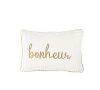 Coussin rectangulaire en textile blanc 30x45x3.5 cm