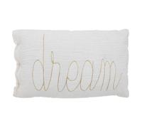 Coussin rectangulaire ""Lili"" en gaze de coton 50x30cm blanc - Atmosphera Créateur d'intérieur