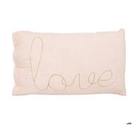 Atmosphera - Coussin rectangulaire Lili en gaze de coton 50 x 30 cm Blanc