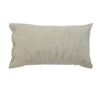 Atmosphera – Coussin rectangulaire Lili – Gaze de coton 50x30 cm – Blanc
