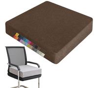 Coussin rehausseur de Chaise de Bureau 30 x 30 x 8 cm, carré, en Lin, garnissage en Mousse Haute densité, antidérapant, Housse Lavable zippée