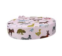 Coussin Rehausseur Rond pour Chaise, 1 Pièce, Rose, Coton | Sponge Rembourrage, Dos Double Sangles Réglables, Fond Antidérapant, Housse Zippée, Maison et Repas