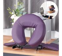 Coussin repose-tête pour massage face vers le bas, kit d'appui-tête pour table, oreiller facial à angle et hauteur réglables, mousse à mémoire de forme, housse PU douce pour bureau, canapé et repos