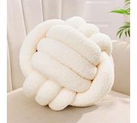Coussin rond en forme de nœud Unyqoos® en velours doux, rembourré de fibres de polyester (coton PP) et recouvert de laine, idéal comme coussin décoratif pour le salon et la chambre