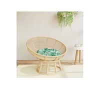 Vidaxl Coussin Rond À Motif De Feuilles Ø 60 X11 Cm Tissu Oxford