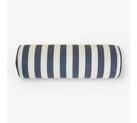 Coussin Rouleau 15x50 Cm Pour Extérieur En Tissu Somalia Blanc Gardenia - Bleu Marine