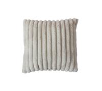 Coussin SELA imitiation fourrure côtélée - 40 x 40 cm - Beige