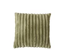 Coussin SELA imitiation fourrure côtélée - 40 x 40 cm - Olive