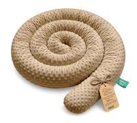 Coussin serpentin XXL 150 cm - bordure de lit, coussin d’allaitement décoratif, protection de lit, fait main, beige