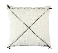 Coussin Sherpa Tressé Crush 40x40cm Blanc