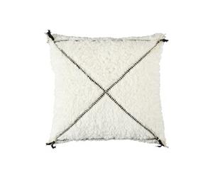 Coussin Sherpa Tressé "Crush" 40x40cm Blanc