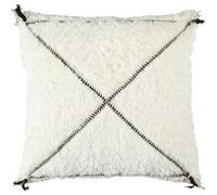 Coussin Sherpa Tressé Crush 40x40cm Blanc
