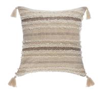 Coussin Shine Carré avec Pompons 59x59cm - Beige