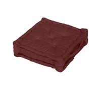 Coussin Tapissier En Coton 50x50x10 Cm Panama Brique, Par Soleil D'ocre