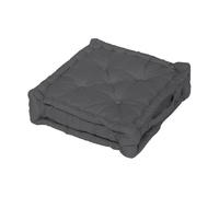 Coussin Tapissier En Coton 50x50x10 Cm Panama Gris, Par Soleil D'ocre
