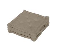 Coussin Tapissier En Coton 50x50x10 Cm Panama Taupe, Par Soleil D'ocre