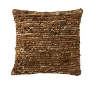 Coussin tissé en laine Marron chocolat 45x45 cm