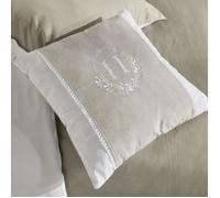 Coussin - TODAY - CHARME - Slub x Chambray x Broderie Berenice - 40 x 40 cm