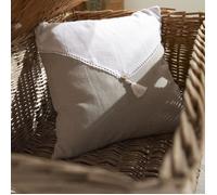 Coussin - TODAY - CHARME - Slub x Chambray x Pompon Berenice - 40 x 40 cm